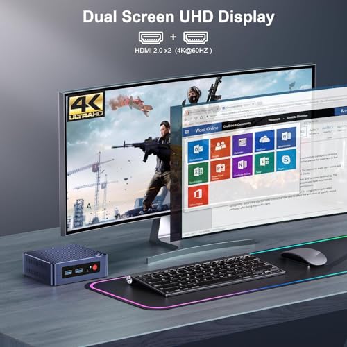 Image of Beelink Mini PC Intel 12th N95(Up to 3.4GHz), 8GB DDR4 256GB SSD, Micro PC 4K Dual HDMI Display /2.5Gbps LAN /WiFi5 /BT4.2 /USB3.2 /WOL Home /Office Mini Computer
