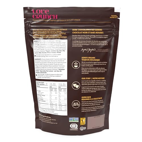 Love Crunch Organic Dark Chocolate & Red Berries Granola, 700 g (Pack of 1), Non-GMO, Fair Trade, by Nature's Path - Image 3