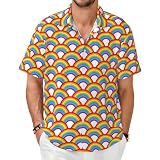 Camisas de Manga Corta para Hombre con Botones, Modelo Rainbow Beach, con Bolsillo.