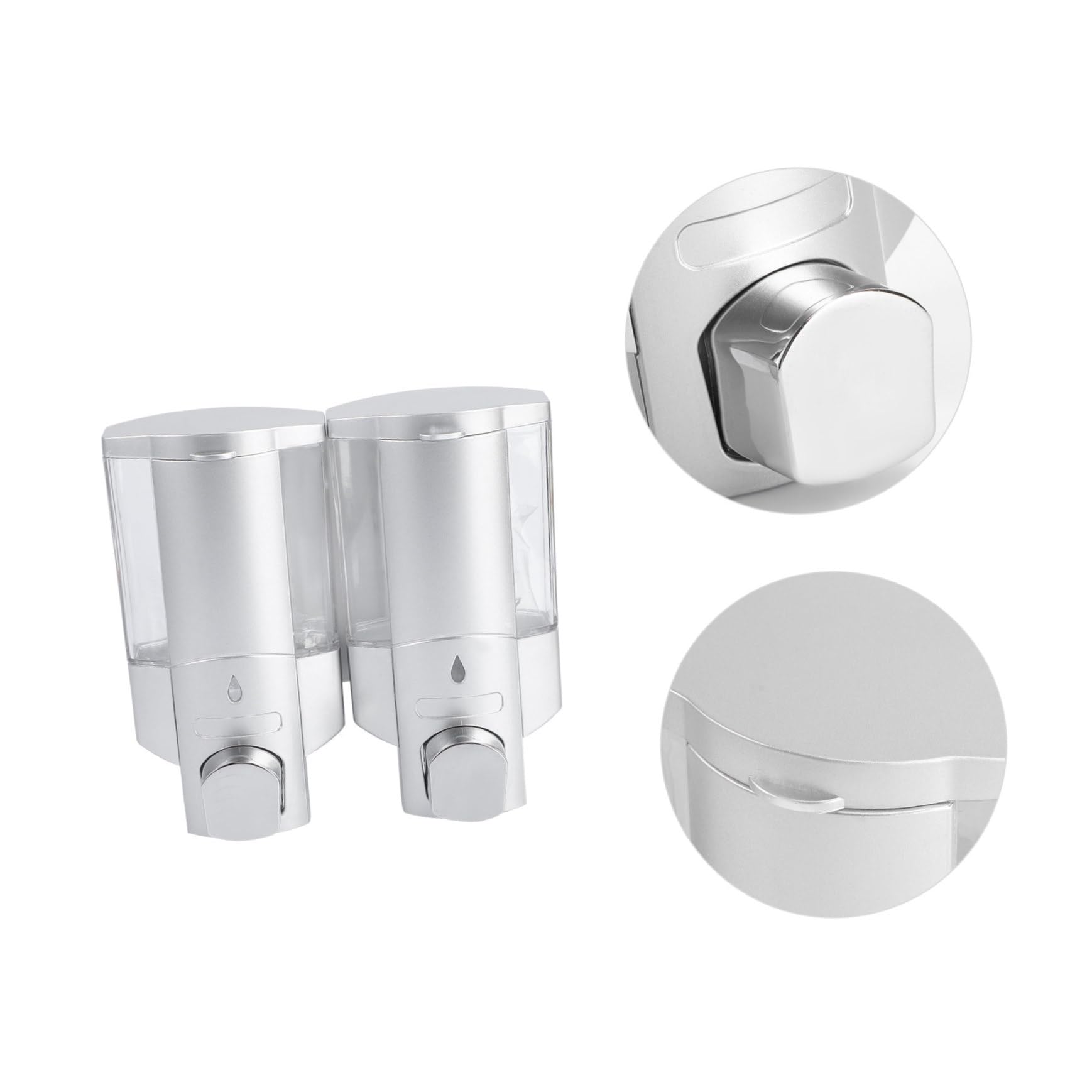 Dispensador de Jabón Espumoso de Montaje Pared Dispensador de Jabón Líquido de Plástico para Baño Ducha y Cocina Diseño Transparente y Antideslizante