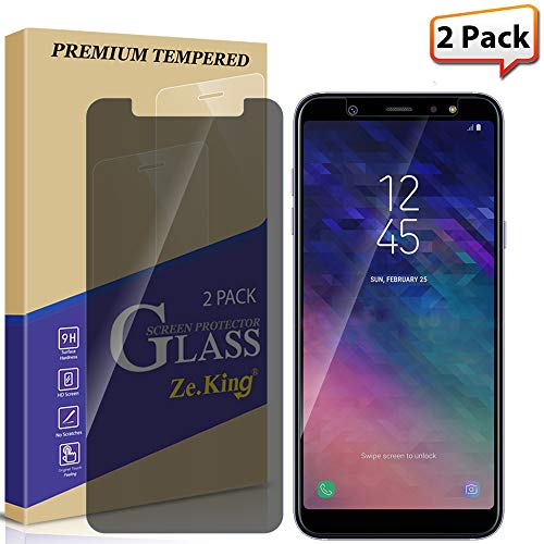 Zeking [2-Pack] Samsung Galaxy A6 Plus Privacy Screen ProtectoAnti-Spy Anti-Glare Glass [Anti Scratch][Anti-Fingerprint] Bubble Free