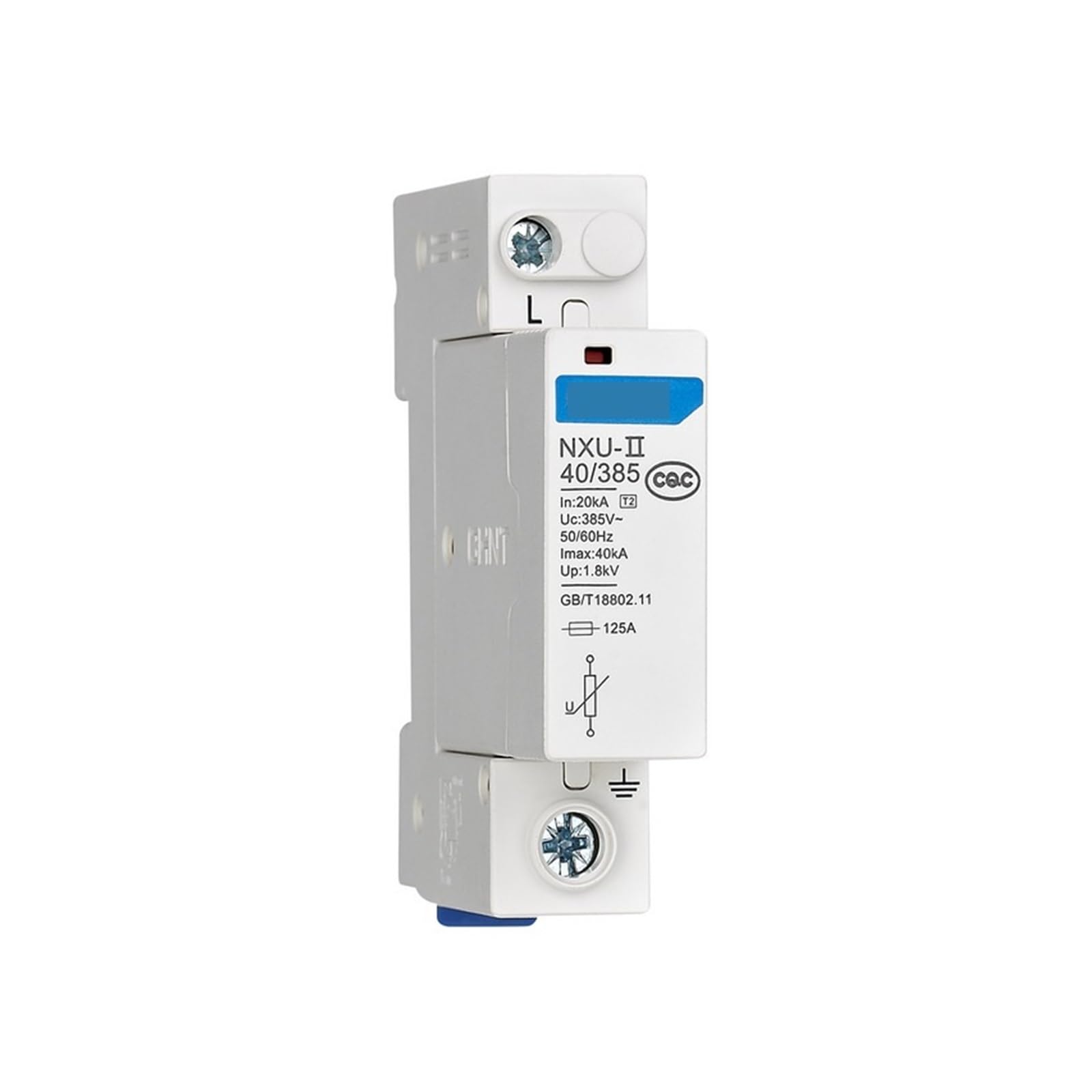 NXU-II Surge Protective Device1P 1P+N 2P 3P 3P+N 4P 20kA 40KA Surge protection for incoming line cabinet (Color : 20kA 1P, Size : 385 V)