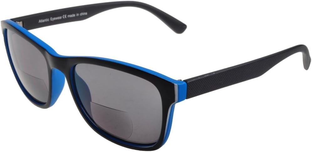 Atlantic Eyewear AE0021 Stylish Bifocal Reading Sunglasses for Men and Women with Matching Pouch +2.50