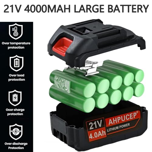 Image of Brush Cutter Cordless Weed Wacker,Electric Weed Eater Battery for Trimming | Battery Powered by 2Pcs 4Ah Batteries with 3Blades,Lightweight only 2.6lb,for Garden Trimming Lawn Pruning