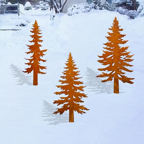 Pine Tree metal yard decor stakes image