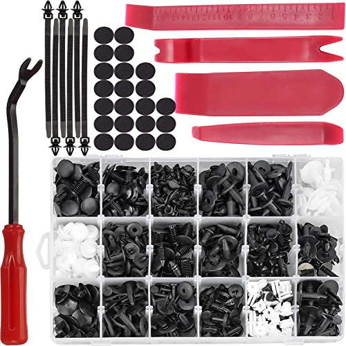 WEKON 517pcs Remache Plástico de Coche, Kit de Fijación para Coche, Clip Fijación para Coche, Sujetador de Parachoques con Removedor de Sujetadores y Herramientas de Extracción de Paneles Universal Cover
