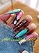 HAND-PAINTED White Press Ons Neon Small Press on Nails Long French Press on Nails Coffin Medium Short Nail art Fake Nail Art Kit with 7g Glue on Nails Handmade Almond Square Nails (Large, J6)