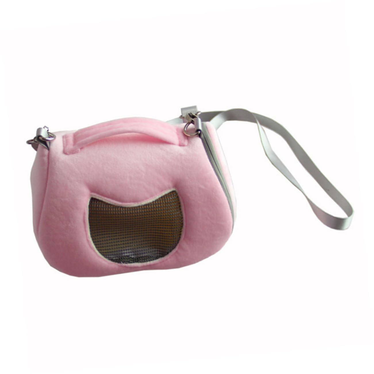 HEMOTON Fashionable Pink Pet Carrier Handbag Portable Travel Bag for Small Pets for Outdoor Walking Hiking Trips with Mesh Panels for Ventilation