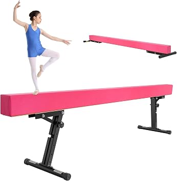 Gymnastics Beam with 5 heights Adjustable 8ft Balance Beam Home Gym Equipment for All Gymnastic