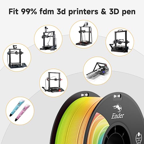 Image of Official CREALITY 3D Printer Filament 1.75mm, Rainbow PLA+ Plus Pro Filament Toughness Upgraded, Ender PLA + Rainbow, 1kg Spool (2.2lbs), Dimensional Accuracy ±0.02mm, Fit Most 3D Printers