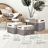 Contenedores de almacenamiento DECOMOMO, canastas de tela grandes para estantes, paquete de 3 | 15 x 11 x 9.5 pulgadas, organizadores de clóset de lino decorativos (gris y blanco) 8