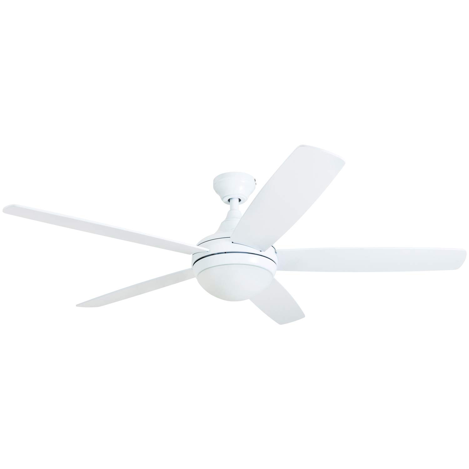 Prominence Home80094-01 Ashby Ceiling Fan with Remote Control and Dimmable Integrated LED Light Frosted Fixture, 52" Cont.