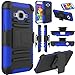 Galaxy Core Prime Case, EC™ Galaxy Prevail LTE Case, Hybrid Armor Dual Layer Full Body Protective Holster Case with Kickstand + Belt Swivel Clip for Samsung Galaxy Core Prime (Black+Dark Blue)