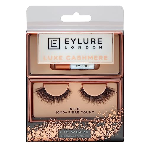 Eylure False Lashes, Luxe Cashmere No. 6 with Adhesive...