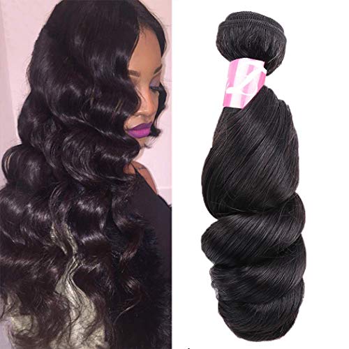 10A Brazilian Loose Wave Hair Bundles (22Inch;100g/Bundle) Loose Deep Wave Human Hair Weave Bundles 100% Unprocessed Brazilian Virgin Human Hair One Bundle Natural Color