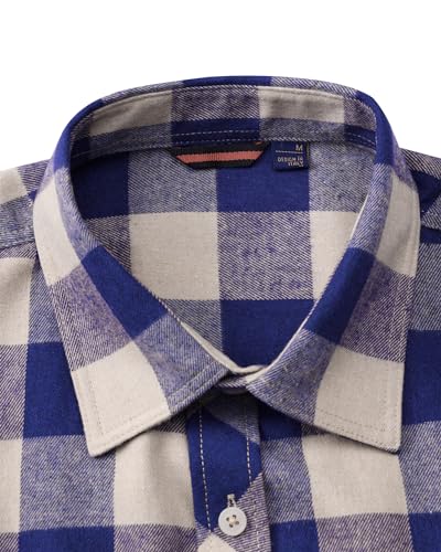 Image of Alimens & Gentle Men's Button Down Regular Fit Long Sleeve Plaid Flannel Casual Shirts