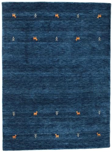 RugVista Gabbeh Loom Two Lines, Alfombra, Gabbeh, 140 x 200 cm, Rectangular, Pelo Medio, Sala de Estar, Comedor, Dormitorio, Limpieza en seco, Certificado Care & Fair, Oscuro Azul