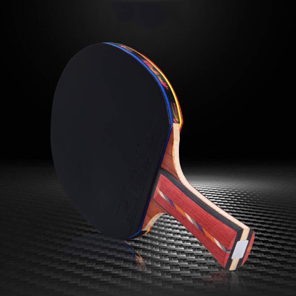 Racchette da Ping Pong, 5 Strati di Legno Puro, 8 Stelle utilizzato da Giocatori intermedi e Senior/Racchetta Singola(Long Handle)