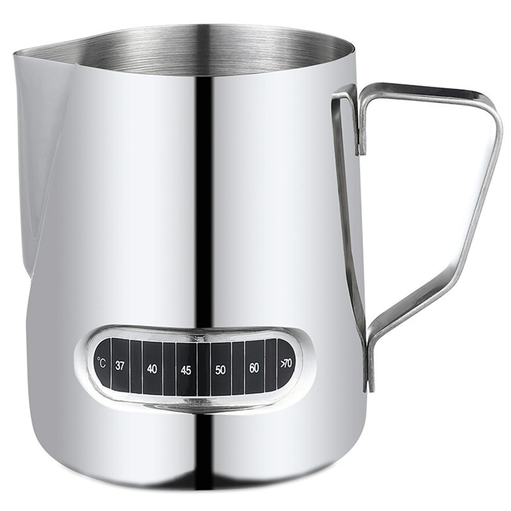 CTRLZS Milk Frother Temperature Display Milk Frother Pot and Cup for Latte Art 600ml