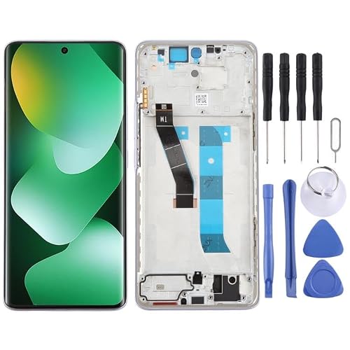 LCD�t����� For for Xiaomi for Redmi Note 15 4G �I���W�i�� LCD �X�N���[���f�W�^�C�U�[�p�t���[���t���t���A�Z���u�� (�u���b�N)