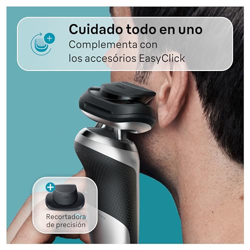 Braun Series 7 Afeitadora Eléctrica Hombre, Máquina de Afeitar Barba con Accesorio de Recortadora de Precisión, Base de Carga, uso en Seco y en Mojado, Recargable, Inalámbrica, 71-S4200cs, Plata - imagen 5