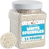 White Sprinkles - 1.6 Pounds - Patriotic White Jimmies for Baking - Toppings for Cake Decorating, Cupcakes, Cookies, Ice Cream, Bridal