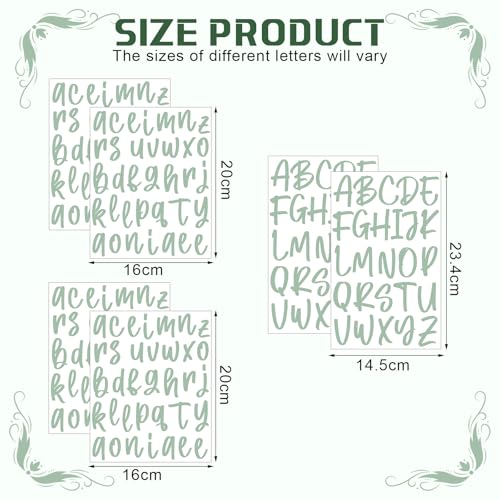 Image of 6 Sheets UV Dtf Cup Wrap Name Stickers for Water Bottles Waterproof Vinyl Decals Personalized Custom Lettering Gift Stickers for Cups Love 14-40oz Tumbler Mugs DIY Craft (Sage Green)