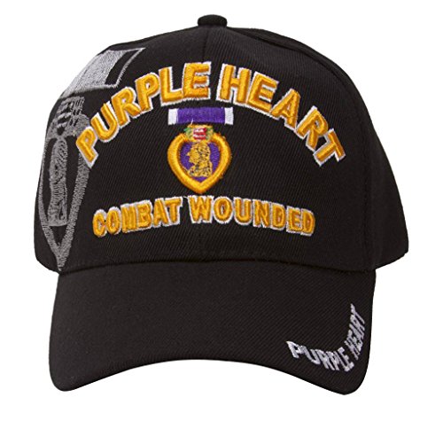 Veteran Purple Heart Shadow Black Adjustable Cap