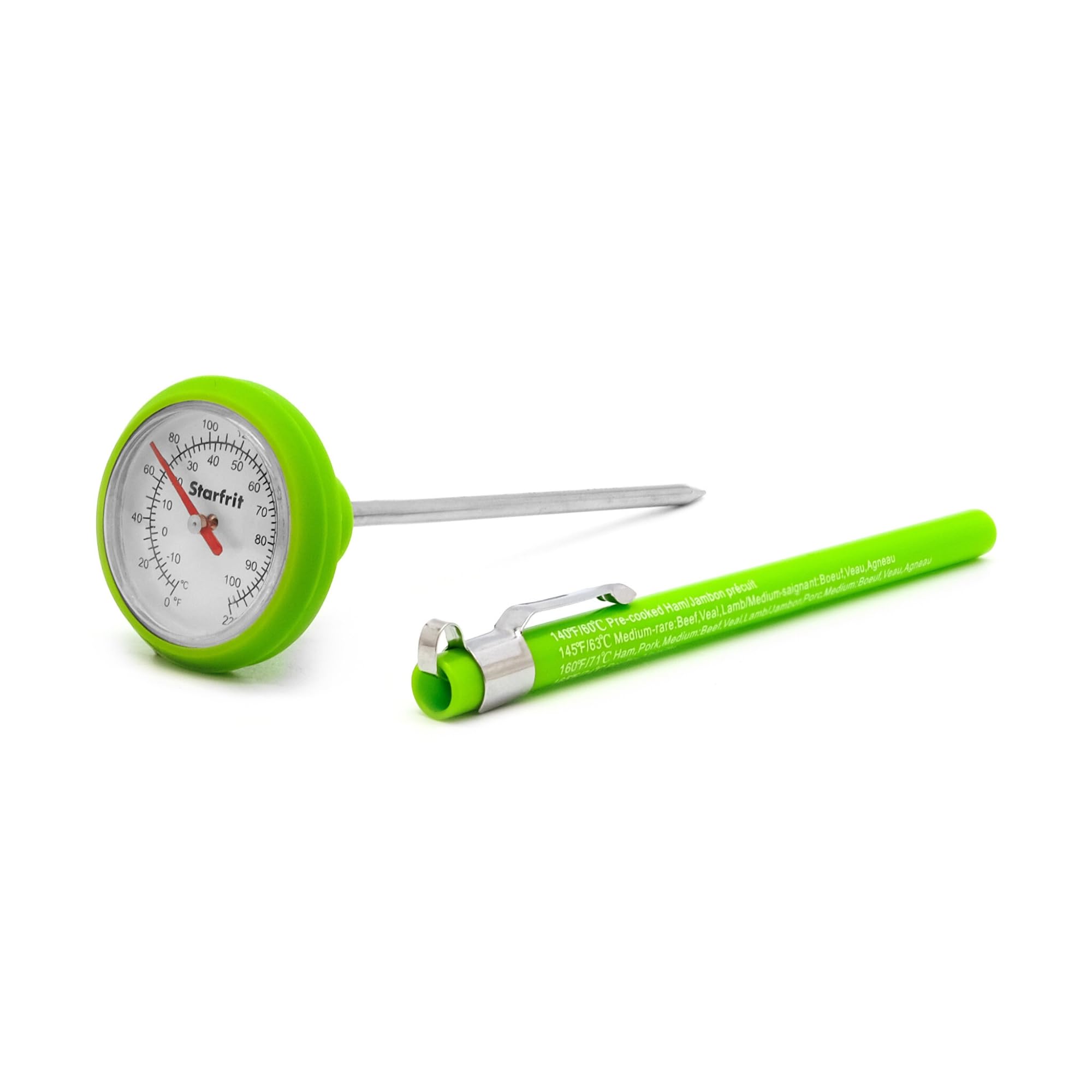 Starfrit Instant Read Thermometer - Silicone Ring - Protective Cover - Cooking Temperature Guide - °F / °C Reading