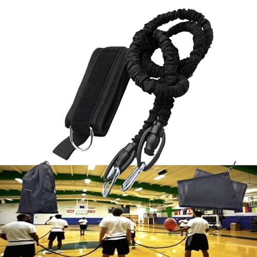 Hxszk Zone Defense Resistance Bands Training Kit - Basketball Defense Bands for Agility, Team Training and Athletic Training, Unisex, 6.5 FT-15 FT Adjustable (Black, Nylon), 1 Set