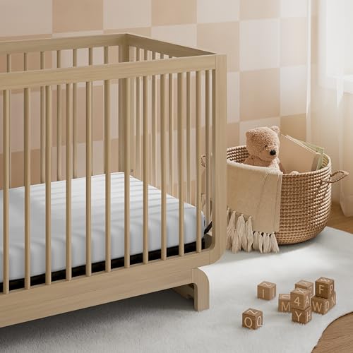 Storkcraft Santorini Deluxe 5-in-1 Convertible Crib with Bonus Toddler Guardrail (Driftwood) – GREENGUARD Gold Certified, Toddler Guardrail Included in Box, Fits Standard Crib Mattress - Image 3