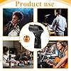 2 Pack Universal Microphone Holder 180° Adjustable Microphone Clip Attachment Large Handhold Mic Stand with 5/8" to 3/8" Mic Copper Screw Adapter for Wired Wireless Mic Clamp #4
