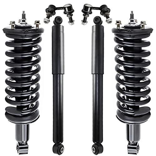 Image of Detroit Axle - 4WD Front Struts w /Coil Spring Sway Bars + Rear Shock Absorbers Replacement for 2005-2019 Nissan Frontier 4.0L - 6pc Set