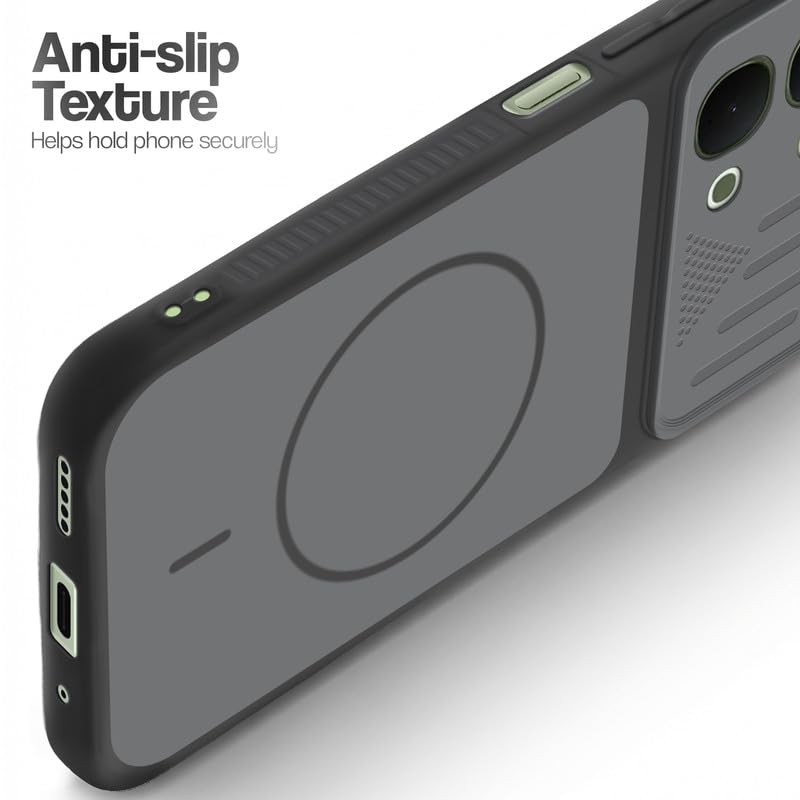 Mr. Case Back Case for Vivo T5x 5G | Ring Design Protective Case with Camera Cut Protection | Anti Slip Grip | Shockproof Mobile Cover - Black - Image 5