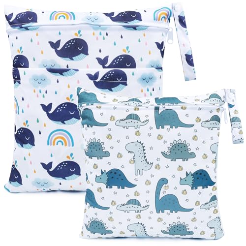 FenFang Wetbag Kindergarten, 2 Stück Nasstaschen Windeltasche Stoffwindeln...