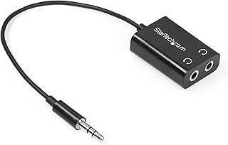 StarTech.com Câble Adaptateur Casque Slim, Noir - Doubleur Audio Jack Splitter - 3.5mm (M) vers 2x 3.5mm (F) (MUY1MFFADP)