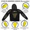 BYKR Motorcycle Hoodie for Men & Women Biker Motorcycle Jackets Breathable Motorbike Riding Sweatshirt All Weather CE Armored, Black, XXL #3