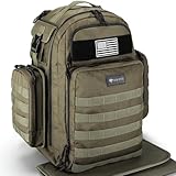 Dinictis Dad Diaper Bag, Mens Diaper Bag Backpack with Diaper Changing Mat, Military Diaper Backpack with Molle Webbing, Waterproof Pouch, Baby Wipes pocket, Insulated Bottle Pockets- Jungle Green
