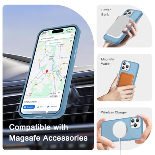 Image of YENAPOON for iPhone 14 Pro Max Case, Matte Magnetic Phone Cover [with 1 Screen Protector] [Support for MagSafe] [Shockproof Military Grade Protection] Translucent Frosted Back, Lavender Purple