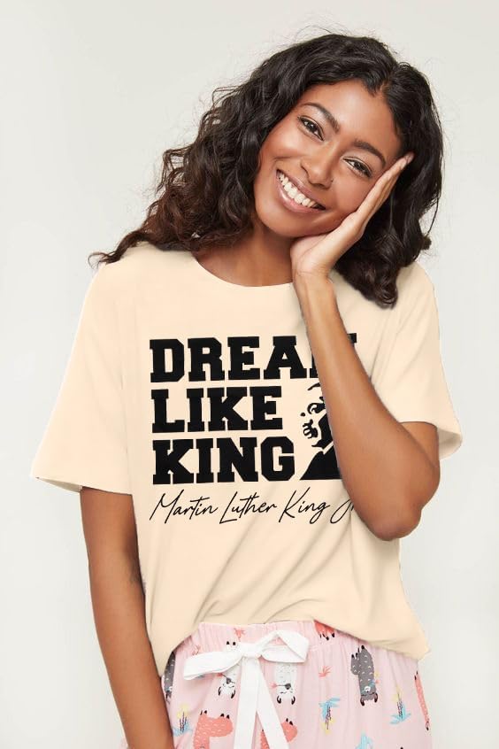 Martin Luther King Shirt Women: Dream Like Martin Graphics Black History T Shirt Tees Inspire Pride Short Sleeve Tops - Image 3