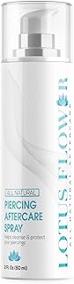 Lotus Flower All-Natural Piercing Aftercare Spray with Himalayan Sea Salt & Tea Tree Oil – Gentle Cleanse & Heal Spray for Ear, Nose, Naval and Body Piercings – 2 fl oz