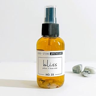 Luxury Linen Spray For Bedding - All Natural Pillow Mist and Room Spray Air Freshener - Long Lasting Fabric Refresher Spray For Your Entire Home - Herb + Stone Apothecary (BLISS)