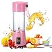 Produktbild Mini tragbaren Mixer 400 ml Entsafter Mixer Obst-Mischmaschine mit USB-Ladekabel 4 Klingen für hervorragende Mischung abnehmbare Tasse (Pink)