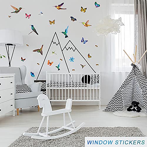 Vinilos decorativos de mariposas y colibríes 32 piezas miniatura 2