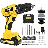 Taladro sin escobillas IMOUMLIVE, taladro percutor a bateria de 21V de 38 piezas con luz LED,531 lbs,portabrocas sin llave de 3/8'',velocidad variable,ajuste de par 18+3,batería de 2.0Ah y cargador