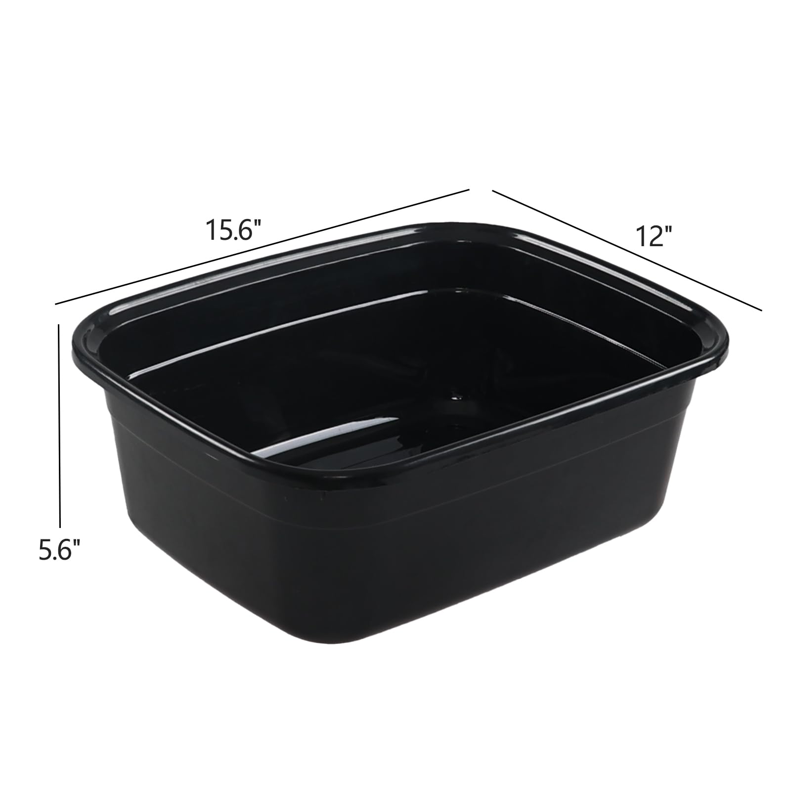 Kekow Sartén de plástico de 14 cuartos de galón, lavabo negro, negro