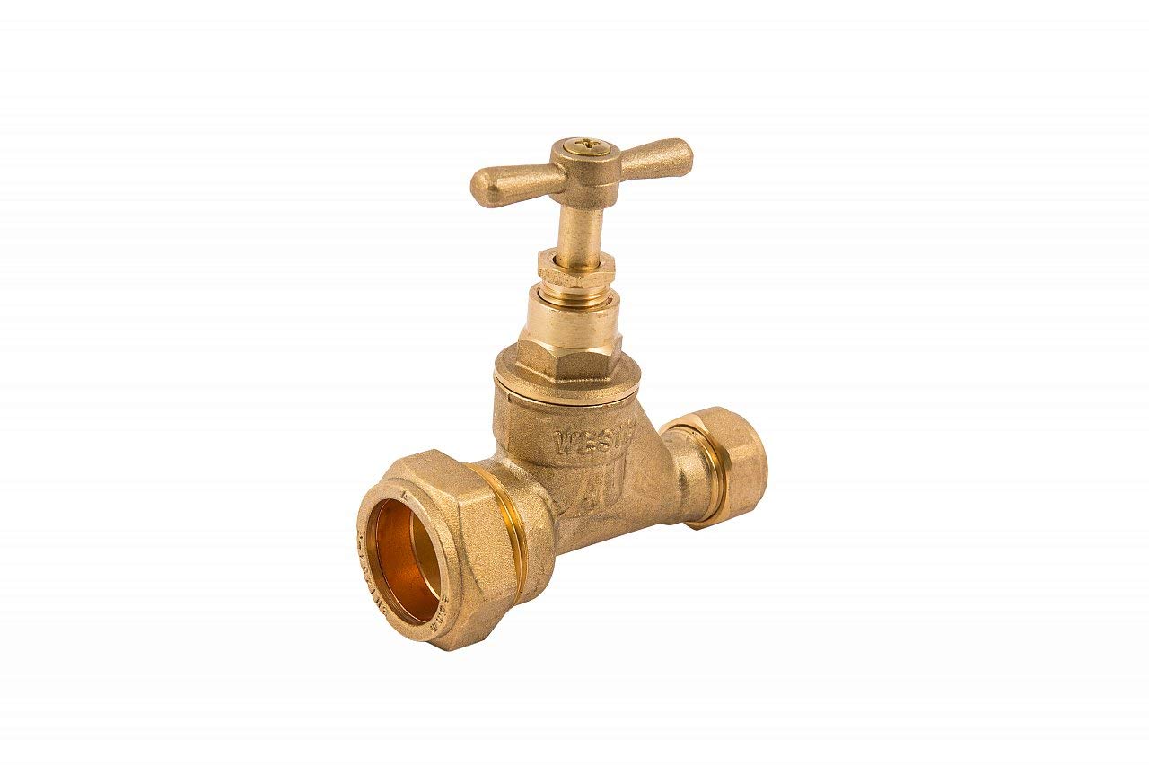 COMAP 11008 15mm x 25mm Brass Poly Stopcock Valve - Plumbing Fitting