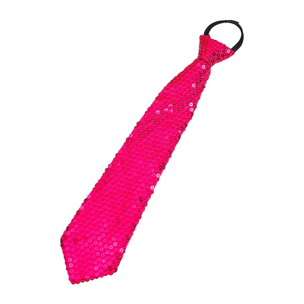 Elnwnnkc Shining Sequins Tie Stage Glitter Paillette Adjustable Zipper Necktie Pre-Tied Neck Wear Fashion Collar