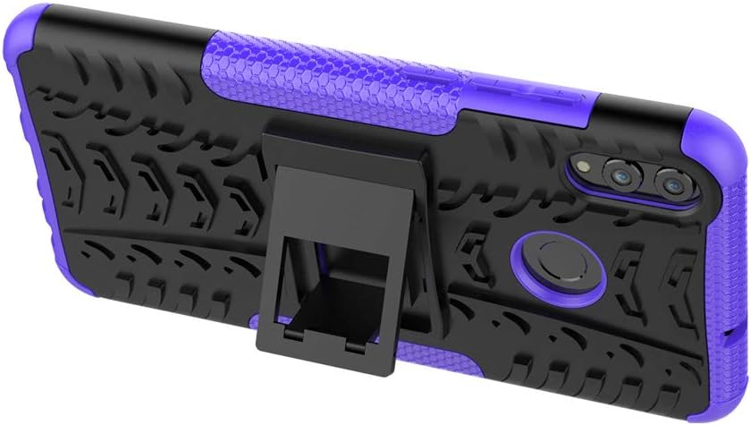 Huawei Honor 8X Case, Yiakeng Dual Layer Shockproof Wallet Slim Protective with Kickstand Hard Phone Case Cover for Huawei Honor 8X (Purple)