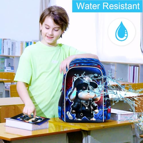 Image of 3PCS Dinosaur Backpack for Boys, 16 Inch Kids Water Resistant Preschool Elementary Kindergarten Bookbags and Lunch Box | Kids